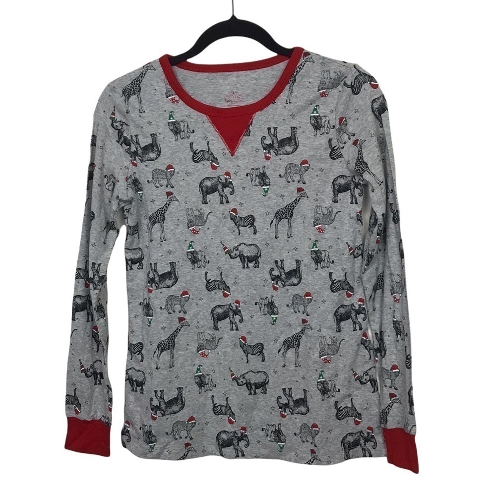 Wondershop Gray Christmas Animal Print Long Sleeve Top